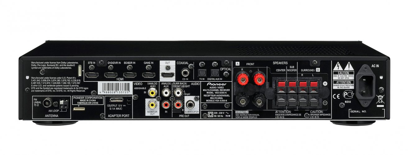 Задняя панель Pioneer VSX-S300-k